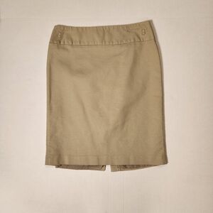 Liz Claiborne Light Tan Neutral Khaki Cotton Blend Pencil Skirt Size 8 EUC